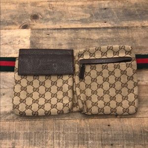 Vintage Gucci GG Canvas & Leather Waist bag